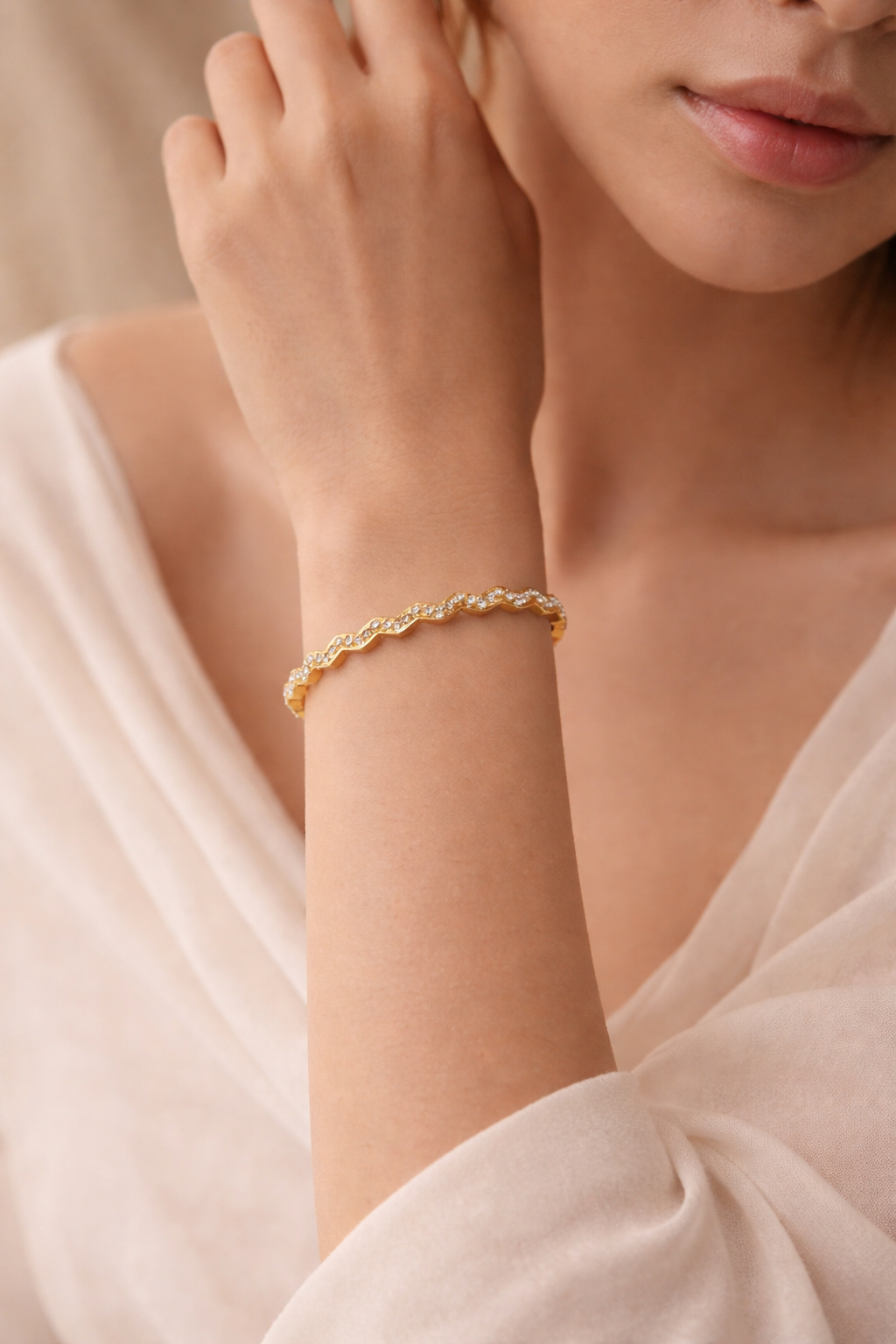 Wave Spark Bangle Bracelet