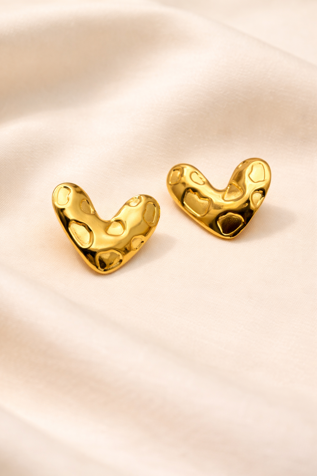 Abstract Heart Stud Earrings