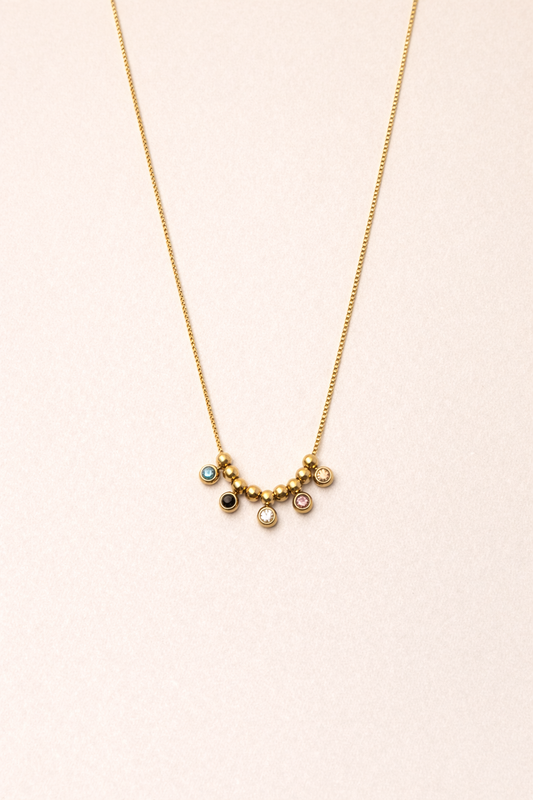 Golden Rainbow Charm Necklace