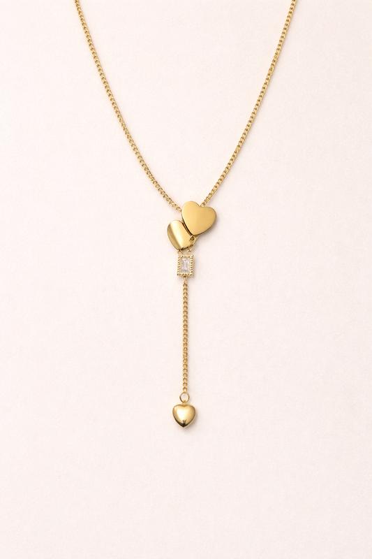Heart Charm Drop Necklace