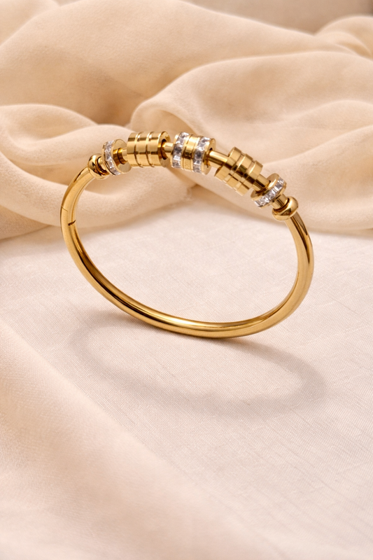 Aura Gold Crystal Bangle Bracelet