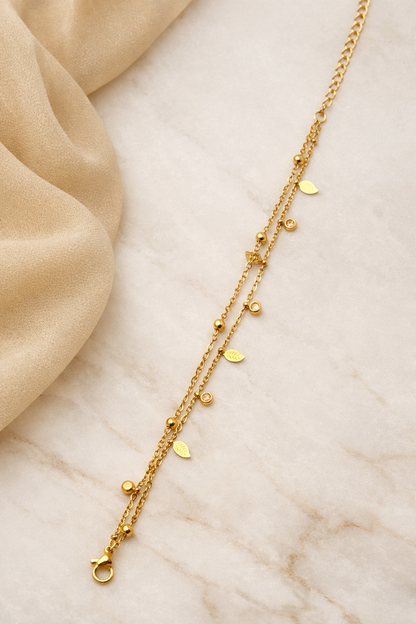 Delicate Leaf Chain Bracelet