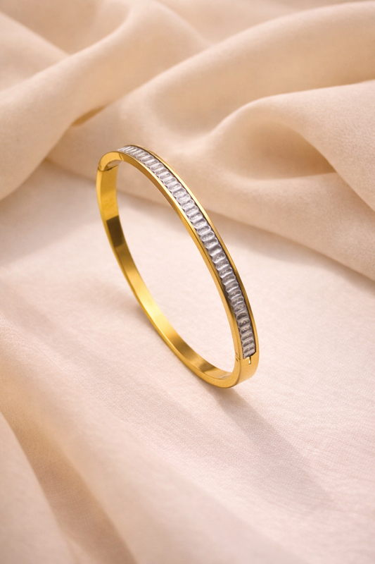 Celeste Crystal Gold Bangle Bracelet