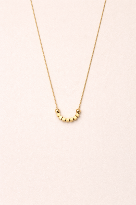 Minimal Gold Beaded Necklace