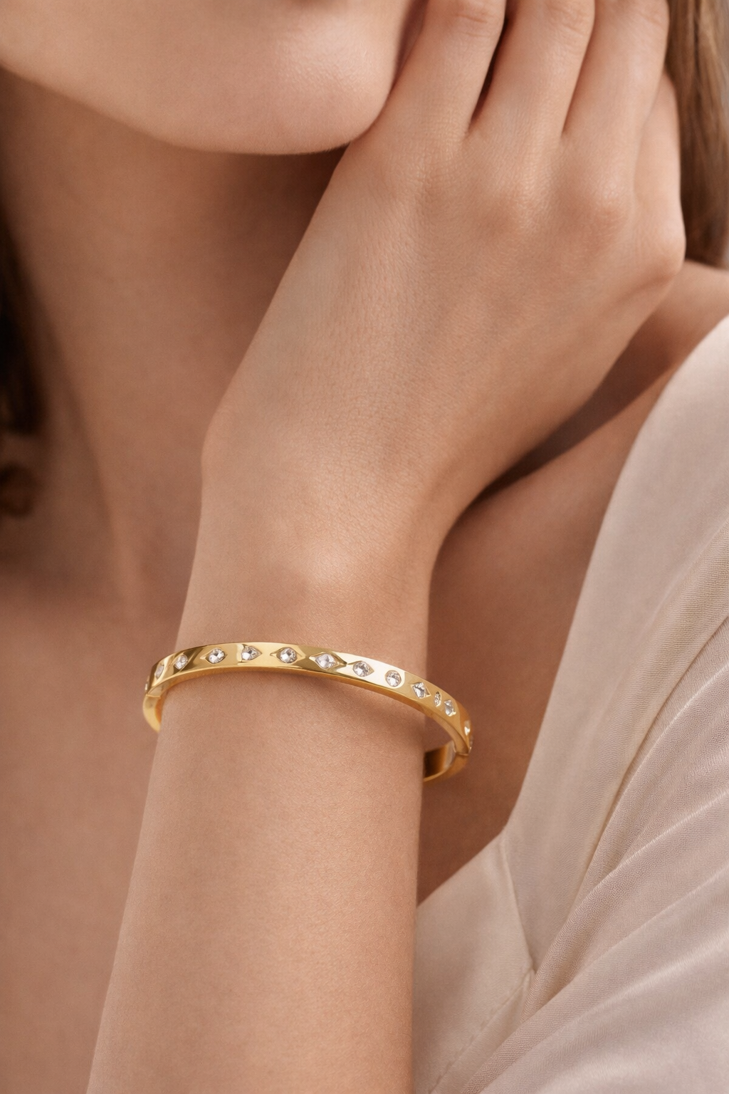 Crystal Dot Bangle Bracelet