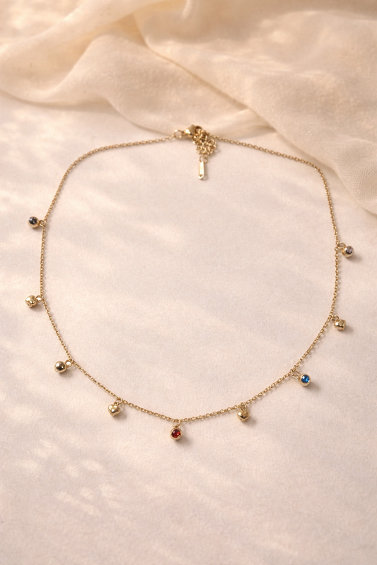 Heart & Gem Charm Necklace