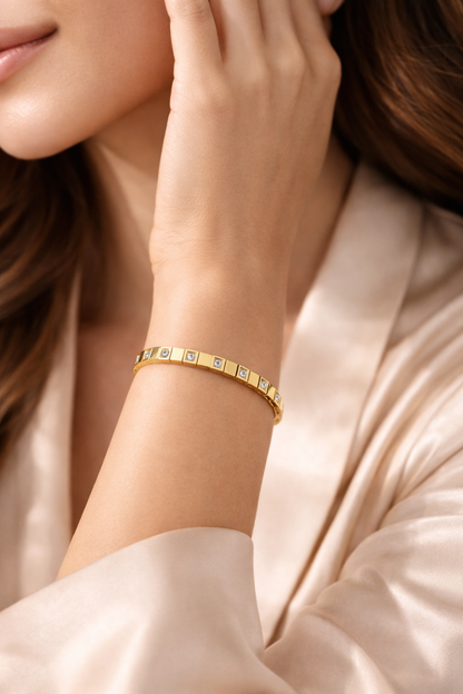 Pixel Glow Bangle Bracelet