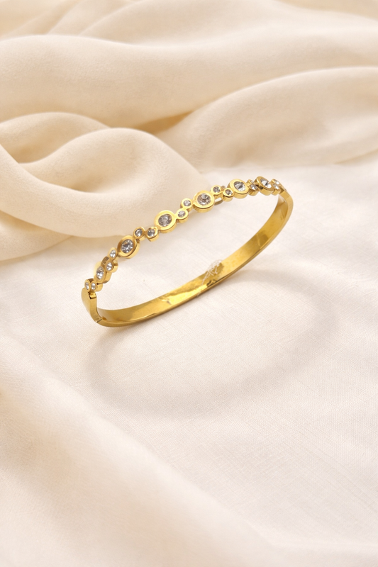 Evara Crystal Bloom Bangle Bracelet