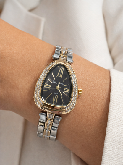 Vintage Teardrop Watch with Diamond Detailing