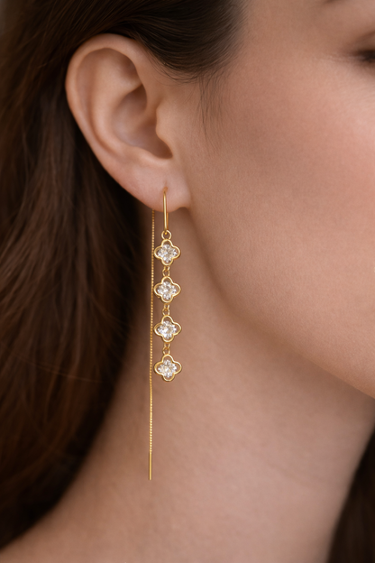 The Threader Earrings- Bloom Drop