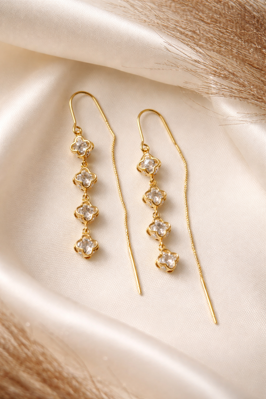 The Threader Earrings- Bloom Drop