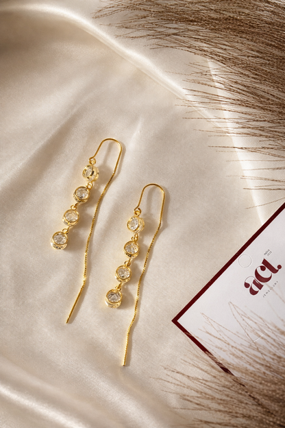 The Threader Earring- Round Stones