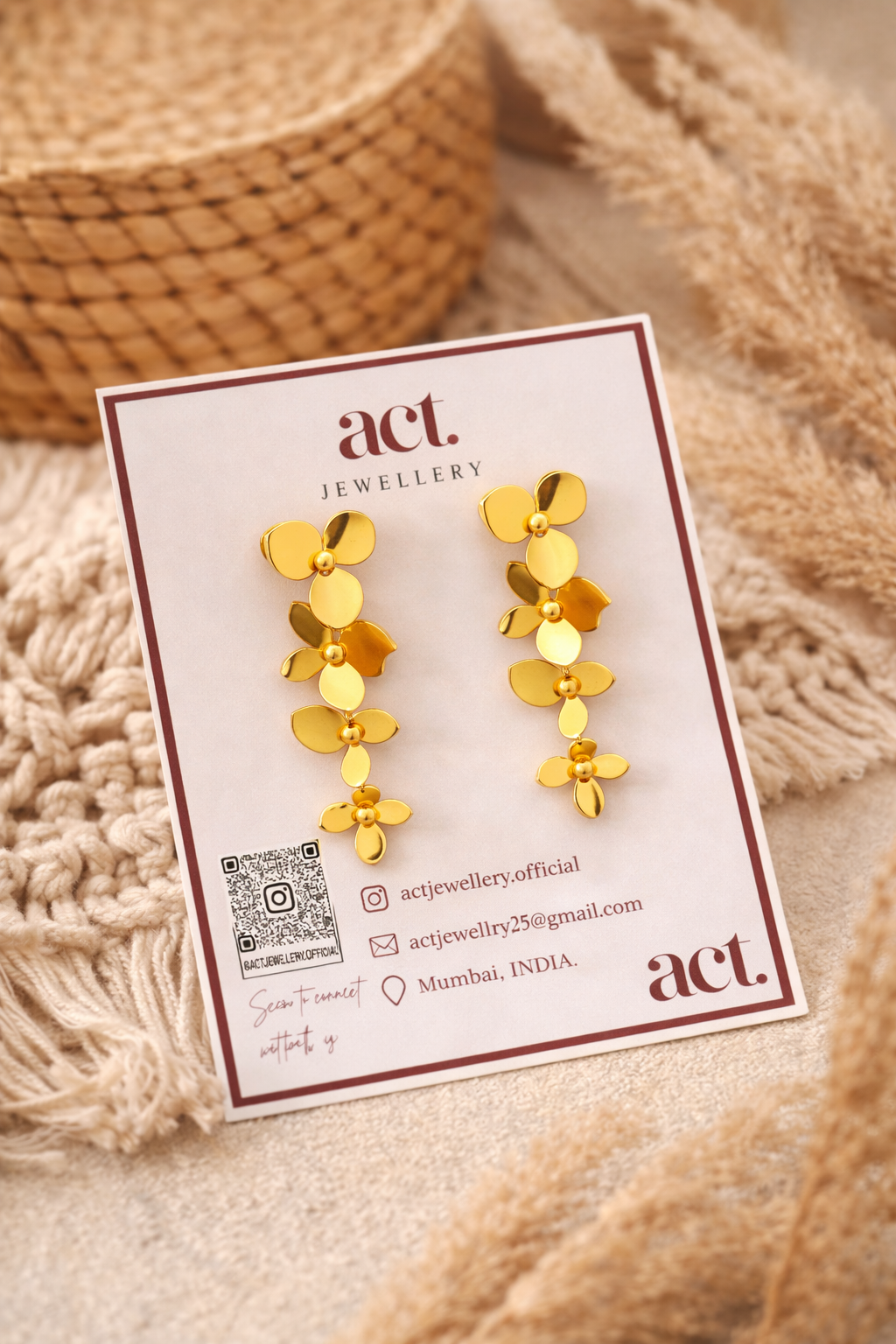 Golden Bloom Drop Earrings