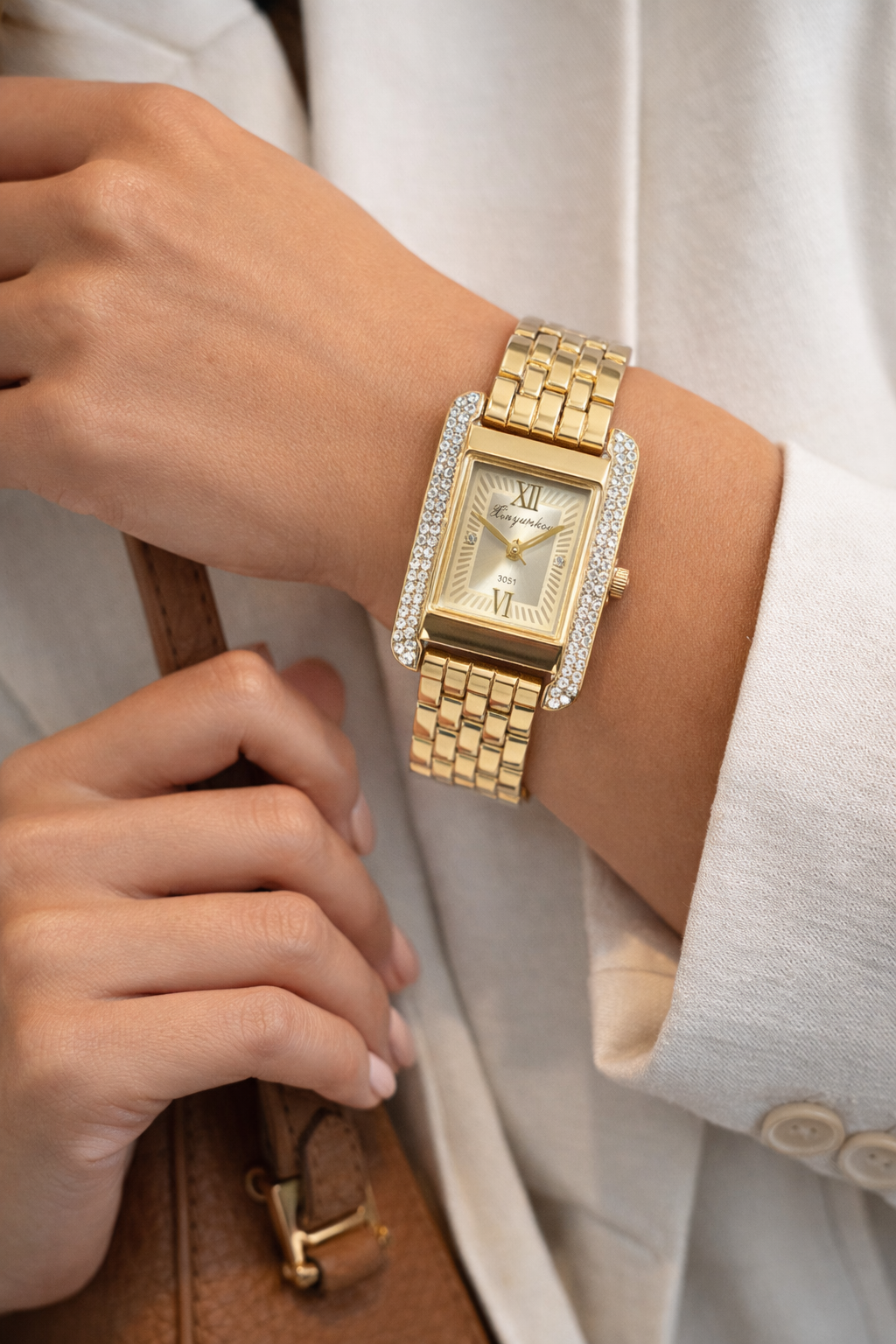 Classic Gold Rectangular Watch