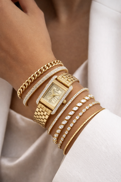 Classic Gold Rectangular Watch