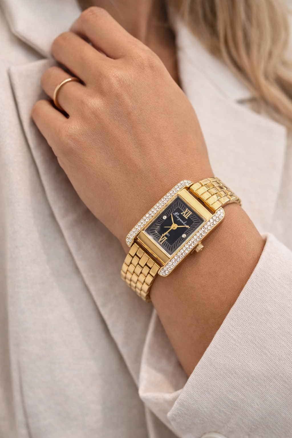 Classic Gold Rectangular Watch