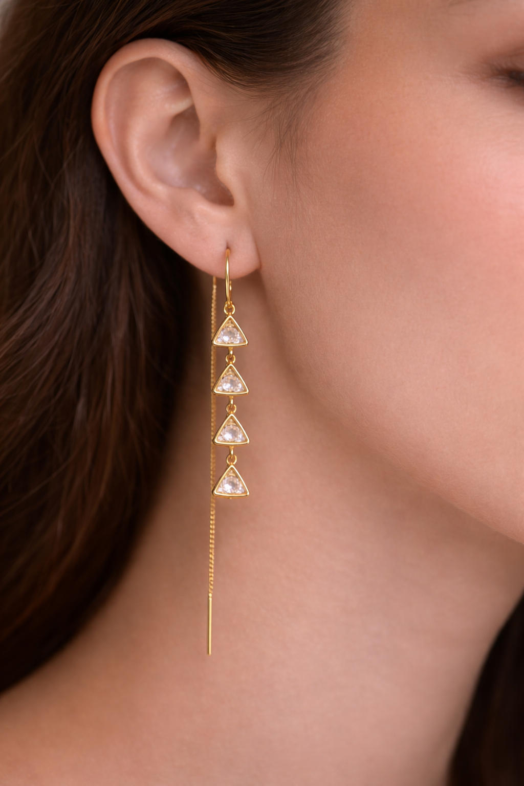 The Threader Earrings- Tri-Drop