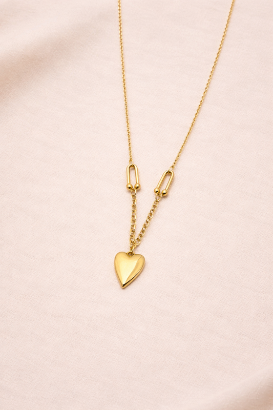 Gold Heart Pendant Necklace