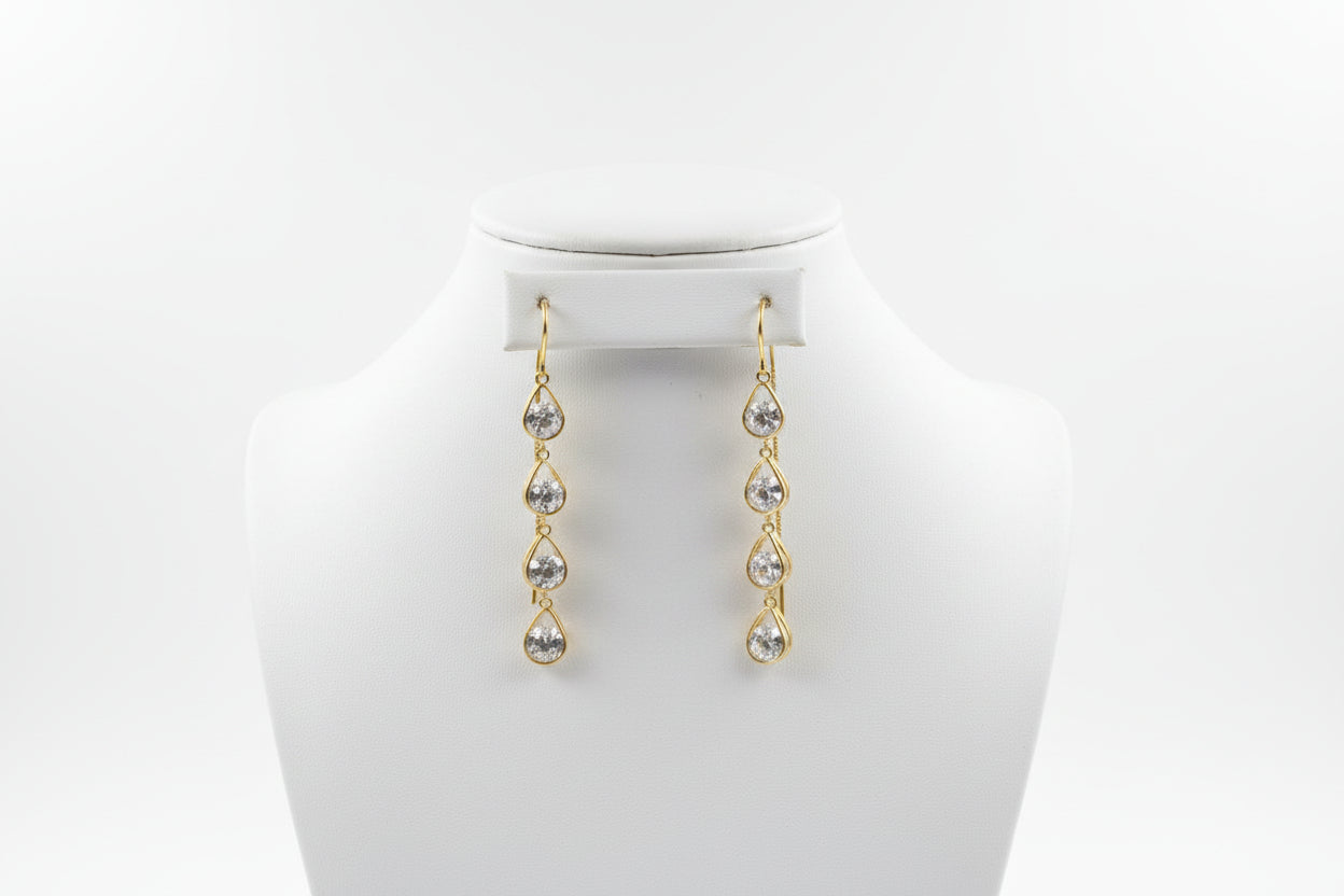 The Threader Earrings- Drop Stones