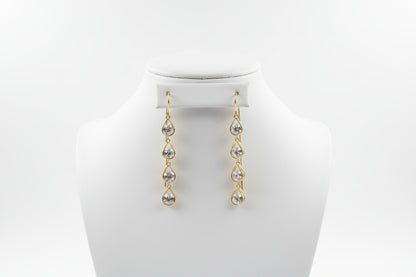 The Threader Earrings- Drop Stones