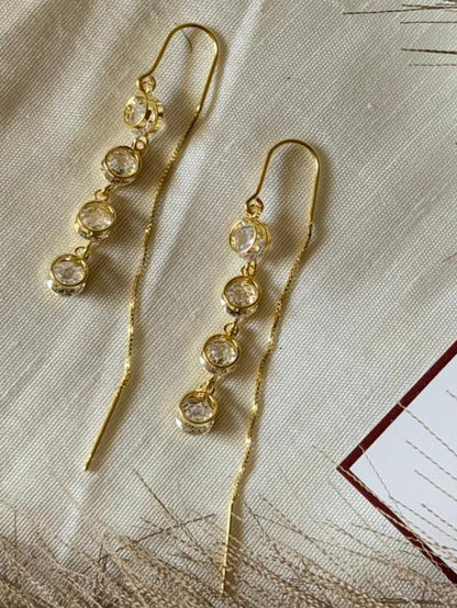 The Threader Earring- Round Stones