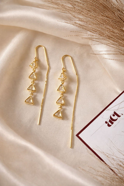 The Threader Earrings- Tri-Drop